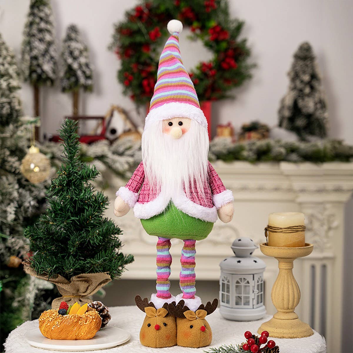 Cwmm10292_Christmas Rainbow Santa Snowman Table Decor