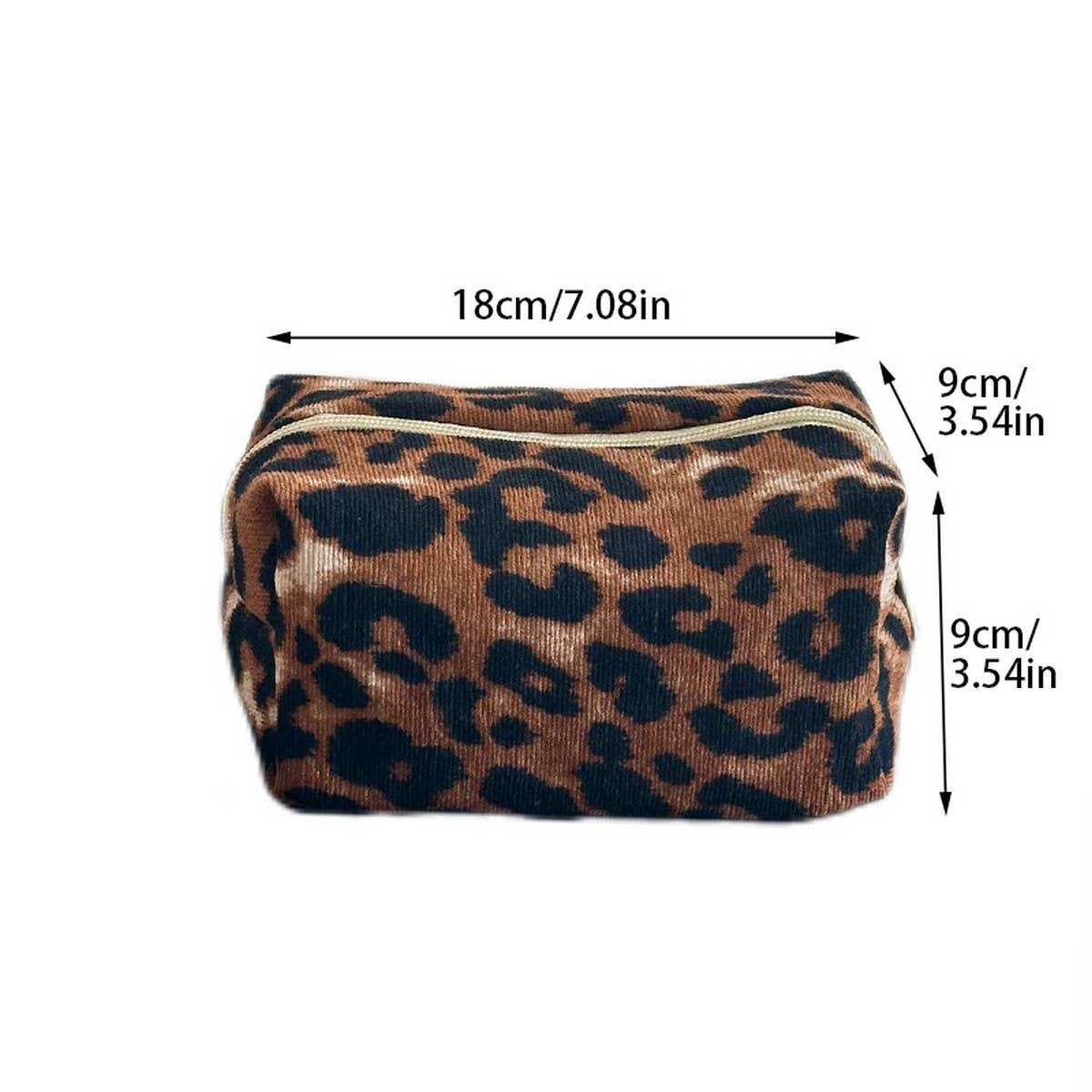 Leopard Corduroy Makeup Baglarge Travel Wash Pouch_Cuab00763