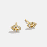 ELEGANT PALM EYE HORSESHOE ZIRCON LUCKY EARRINGS_CWAJE5077