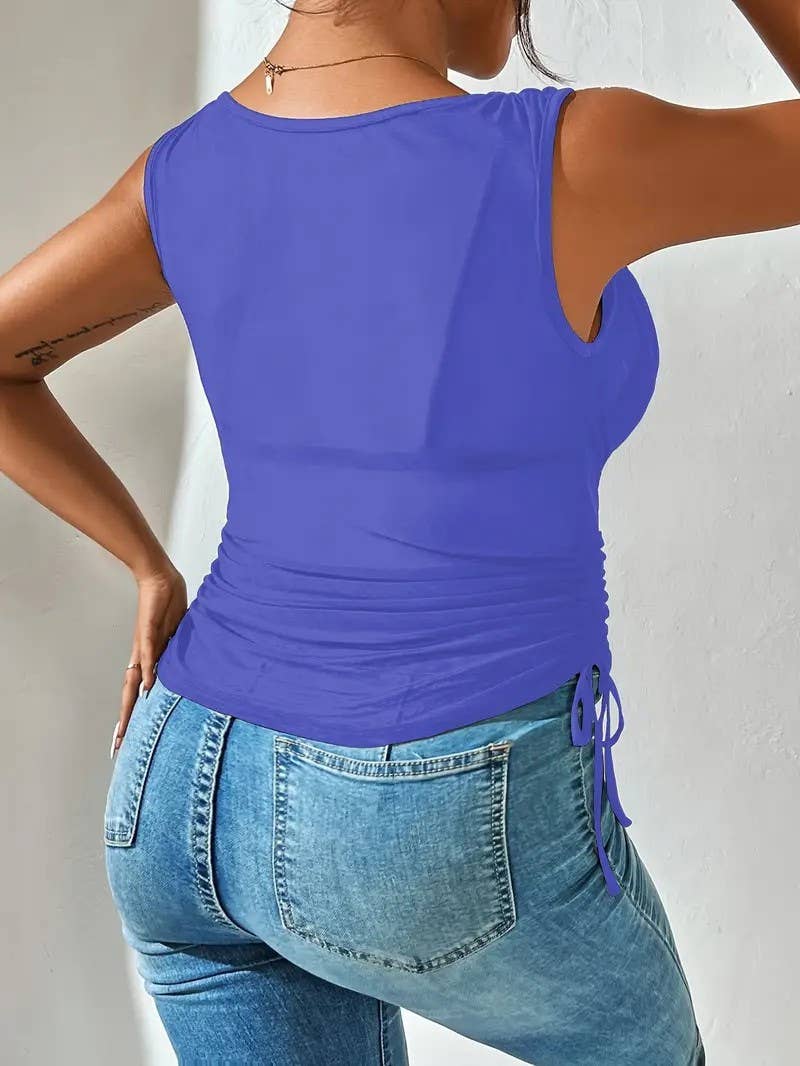 Womens Sexy V-Neck Sleeveless Crop Top