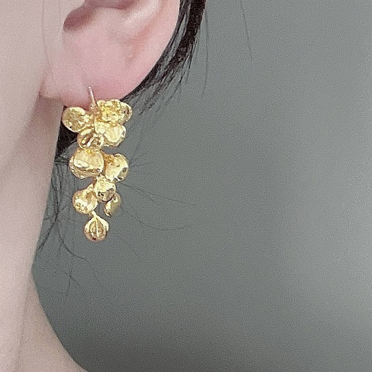 LEAF TASSEL FLOWER EARRINGS_CWAJE2045
