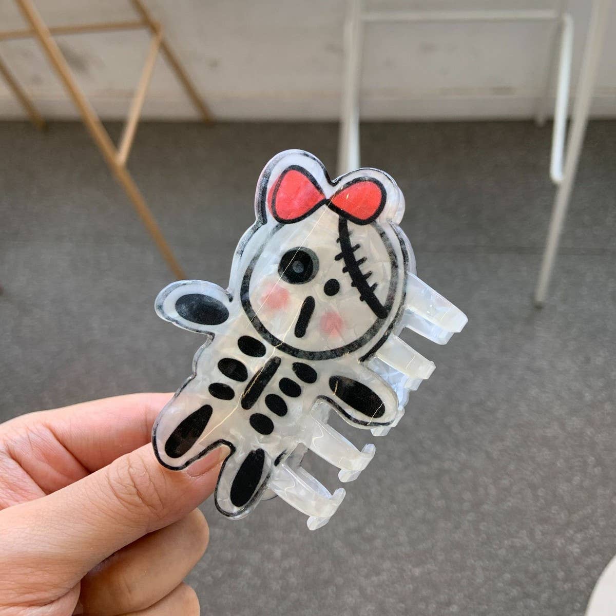 HALLOWEEN PUMPKIN BAT GHOST SKULL CLAW HAIR CLIP_CWASC1587