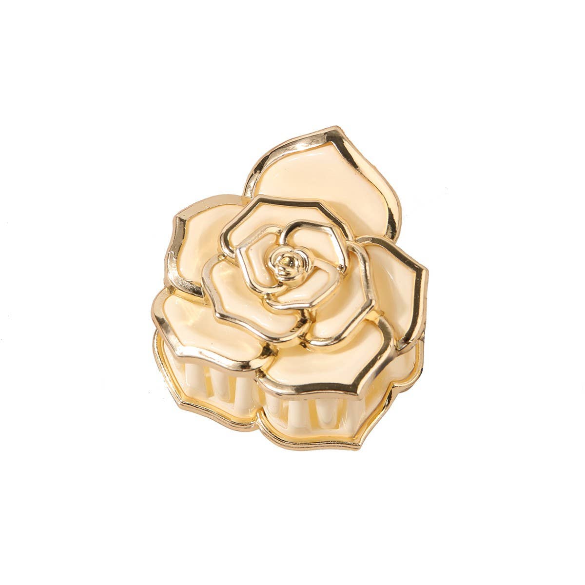 Sweet Rose Flower Hair Claw Small Elegant_Cwmm4981