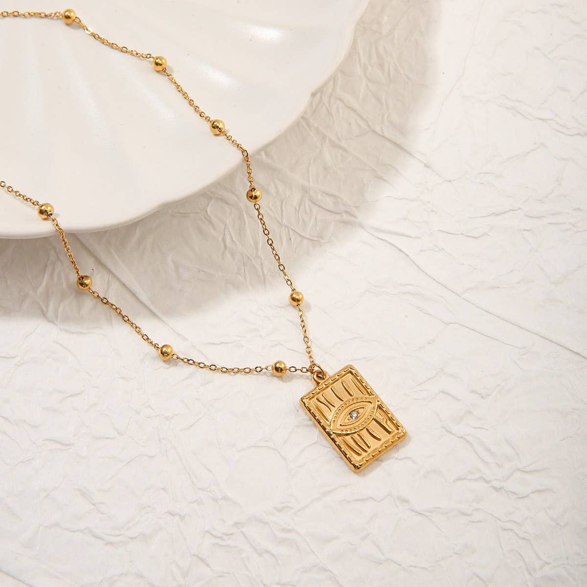 CLASSIC EVIL EYE ZIRCON PENDANT STAINLESS STEEL_CWMM8885