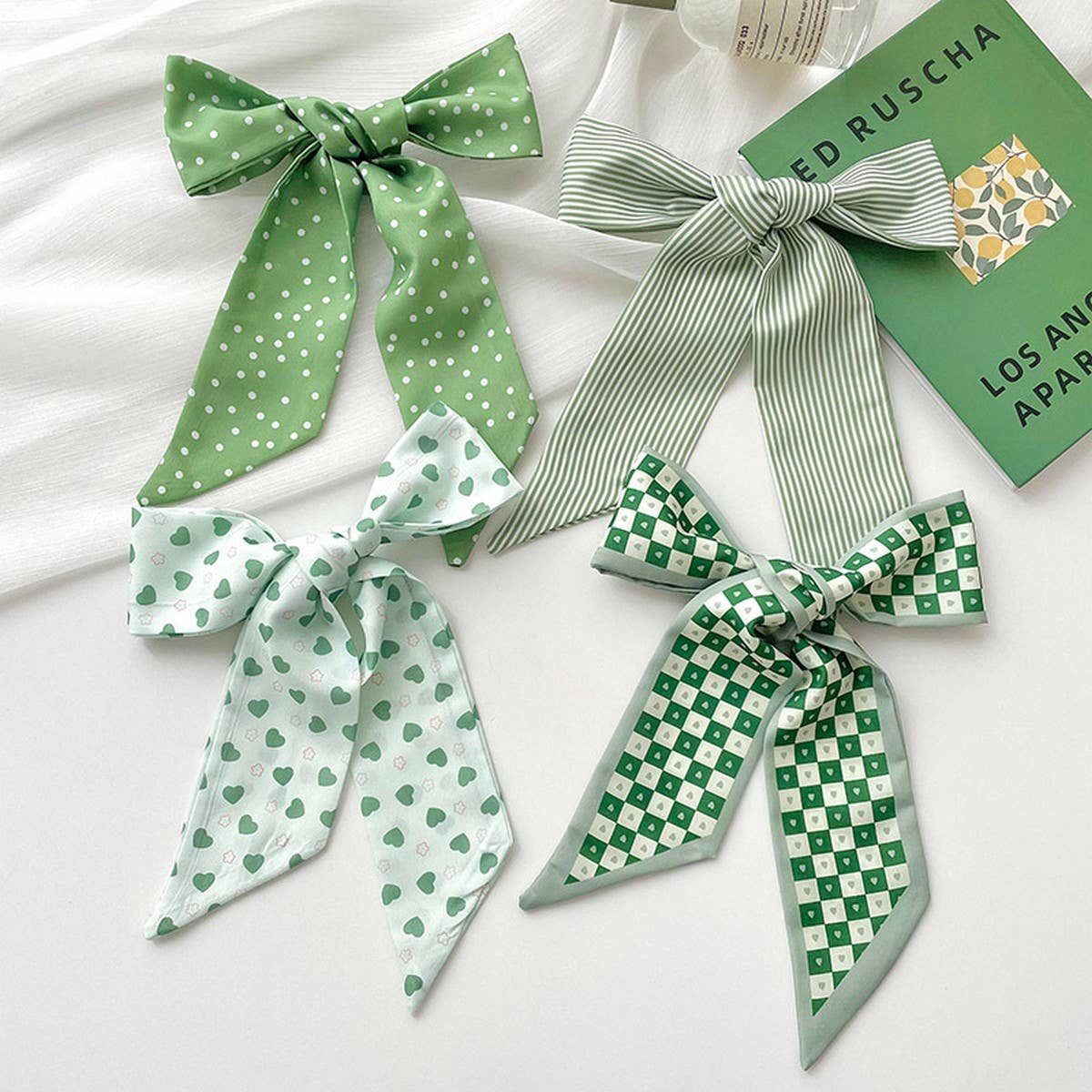 GREEN FRESH AND NARROW LONG FASHIONABLE HAIR BAND_CWAHA4142