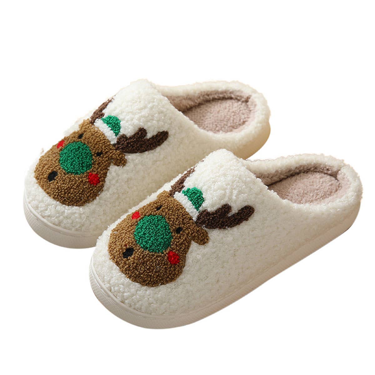 CHRISTMAS ELK NON SLIP COTTON SLIPPERS_CWSHS0275