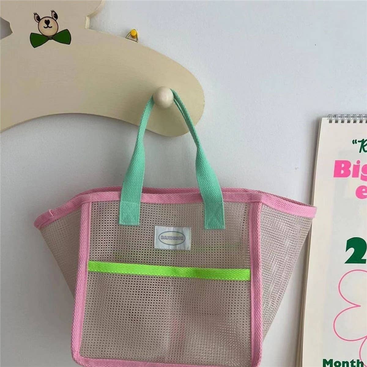PORTABLE MESH BEACH BAG TRAVEL STORAGE BAG_CWAB1926