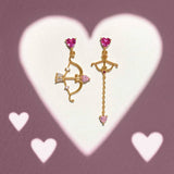 CUPID HEART DESIGN COLORFUL ZIRCON EARRINGS_CWAJE5134