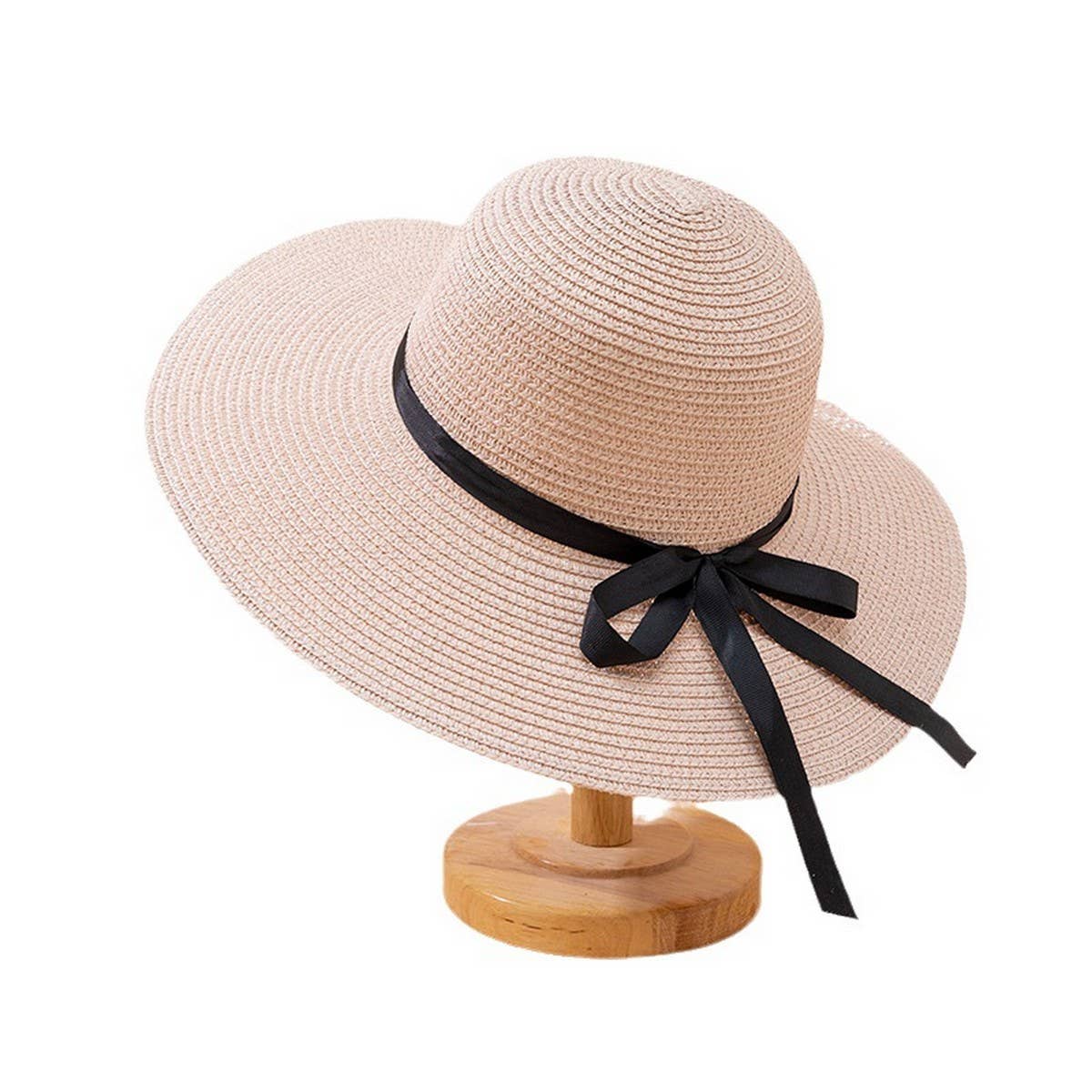SUMMER BEACH FASHION VERSATILE BOW SUN HAT_CWAH1160