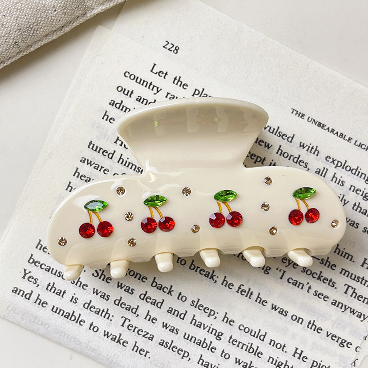 CHERRY ACETATE HAIR CLAW 8CM CUTE TRENDY CLASP_CWAHA1334