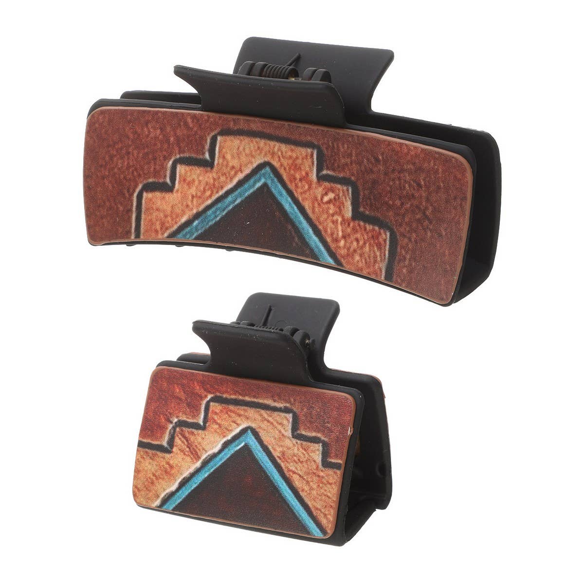 LIGHTNING PATTERN LEATHER HAIR CLIP SET_CWAHA0607