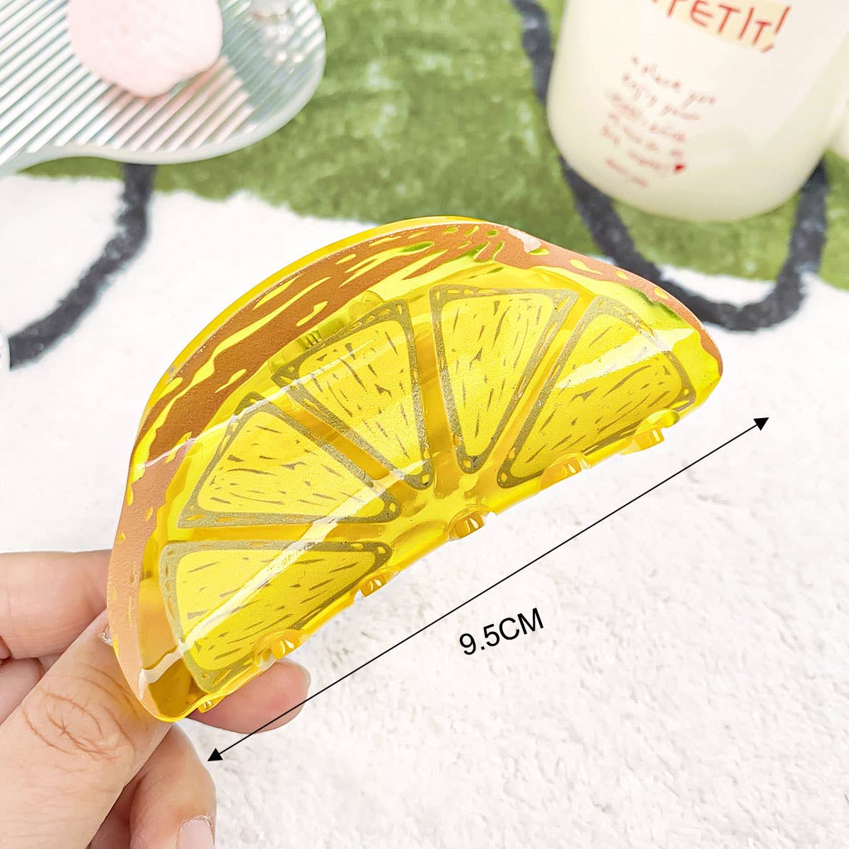 CUTE LEMON HAIR CLAW FOR GIRLS SHARK CLIP_CWAHA0385