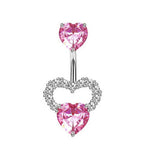 SWEETHEART PINK CZ BELLY RING FOR PIERCING_CWMM9236