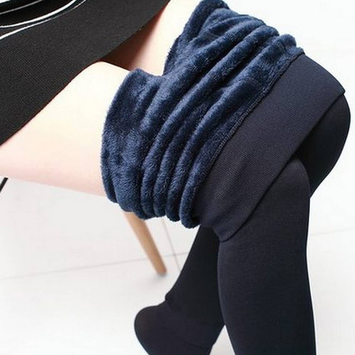 PLUS SIZE FLEECE THERMAL STIRRUP LEGGINGS WINTER_CWMM8966