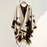 Korean Style Milk Pattern Shawl Women Thickcape_Cwocasl00091