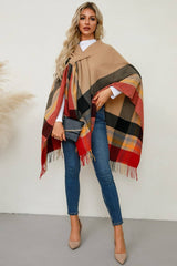 Cwoco0949_Shawl Scarf Faux Cashmere Knitted Cape Coat
