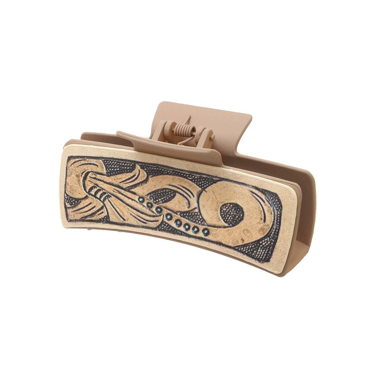 Western Leather Sunflower Poker Hair Claw_Cwasc1628