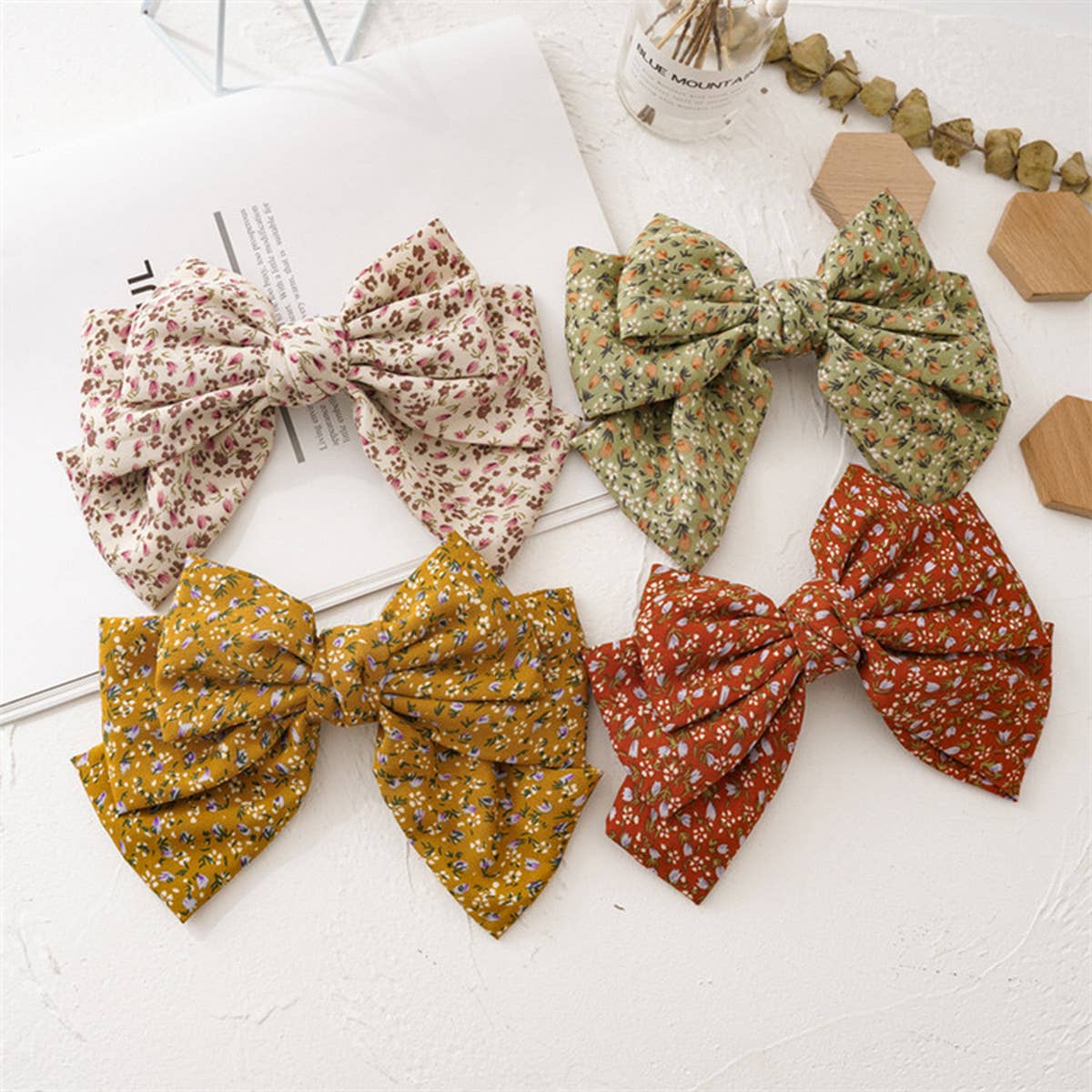 NEW THREE LAYER KNOTTED LARGE BOW HAIRPIN_CWAHA0852