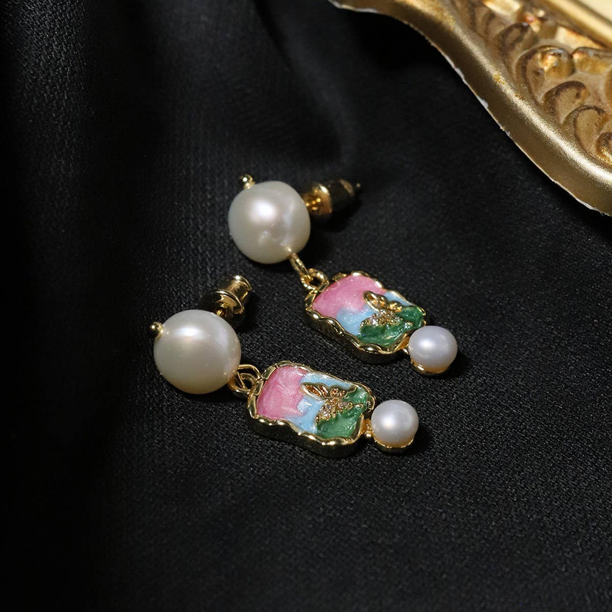 NEW NATURAL PEARL VINTAGE EARRINGS FOR WOMEN_CWAJE3793