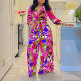 PRINTED TIE SHIRT WIDE LEG PANTS TWO PIECE SET_CWSTB1139