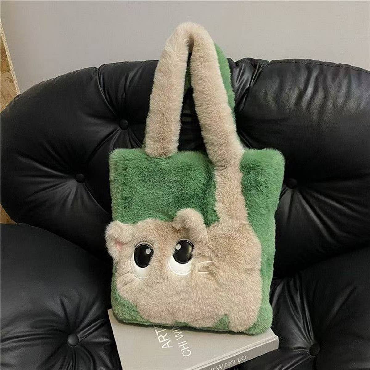Lush Cat Tote Bag ? Colorblock Embroidered Bag_Cuab00394