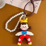 CUTE FOX HAT CLAY PEARL CHAIN KEYCHAIN GIFT_CWMM7878