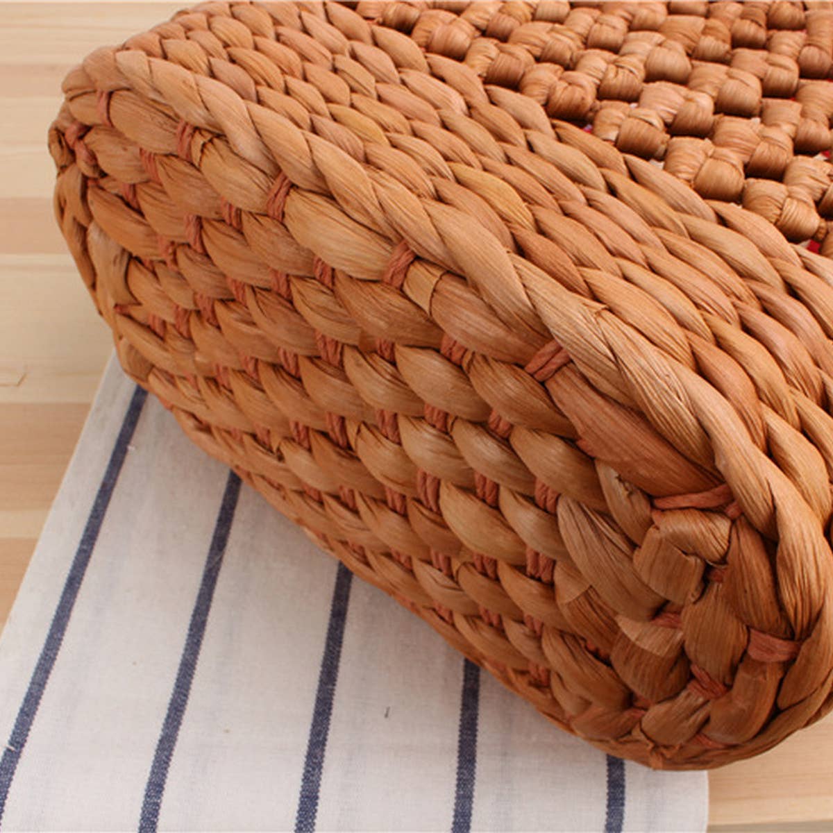 Hollow Solid Color Large Woven Bag_Cwab2115