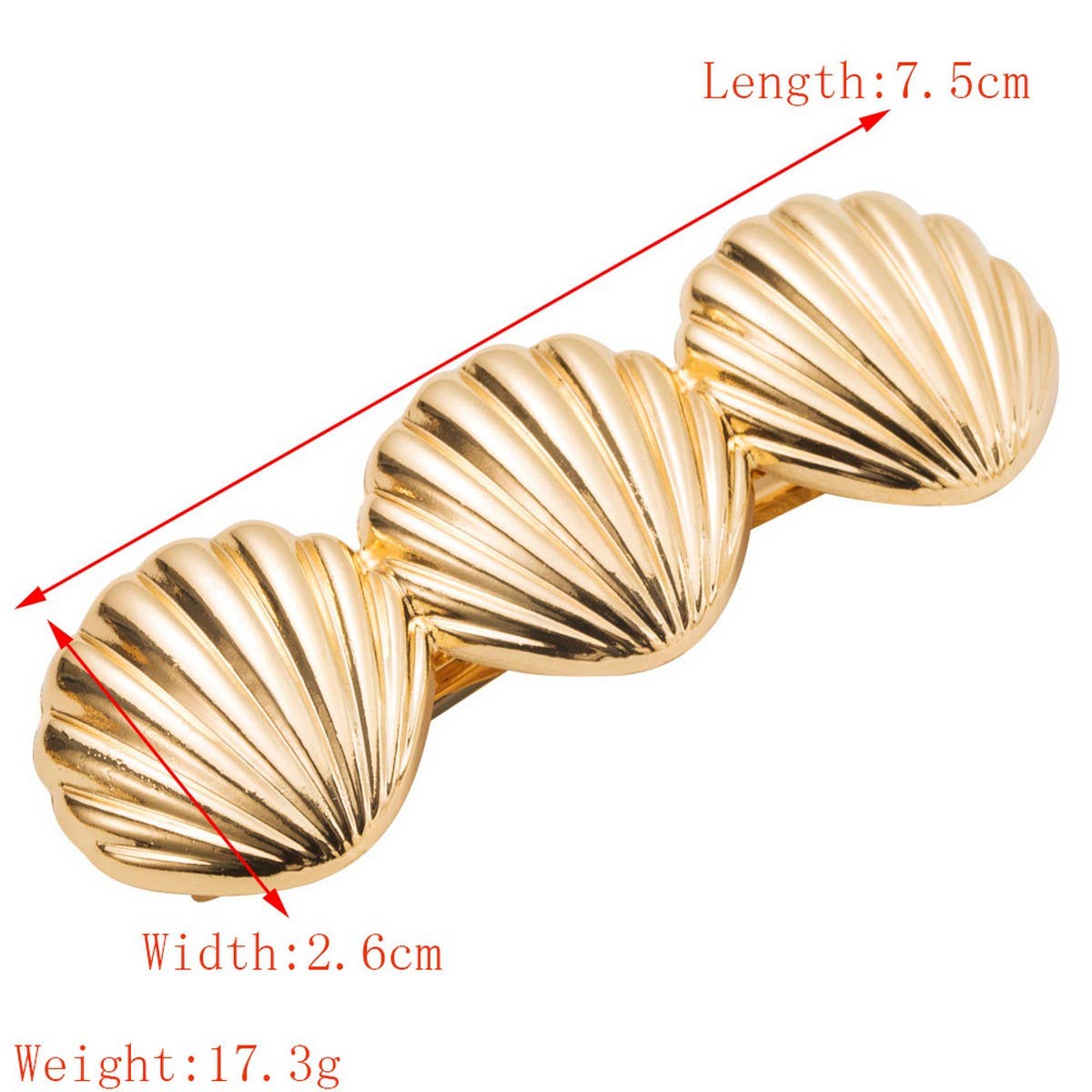 MINIMALIST METAL HEART LEAF SHELL PONYTAIL CLIP_CWAHA6179