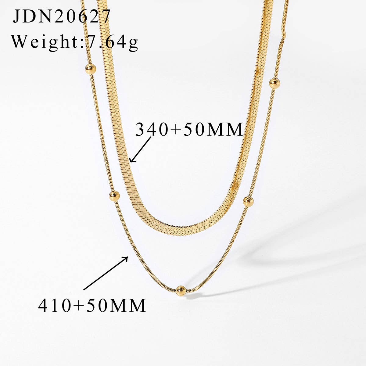 MULTILAYER GOLD PLATE STAINLESS STEEL NECKLACE_CWAJE0619