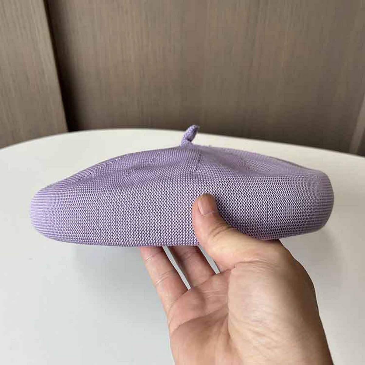 KNITTED ICE SILK BREATHABLE SOLID COLOR BERET_CWAB2901