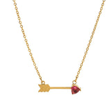 COLORFUL CREATIVE HEART PIERCING PENDANT NECKLACE_CWMM5342