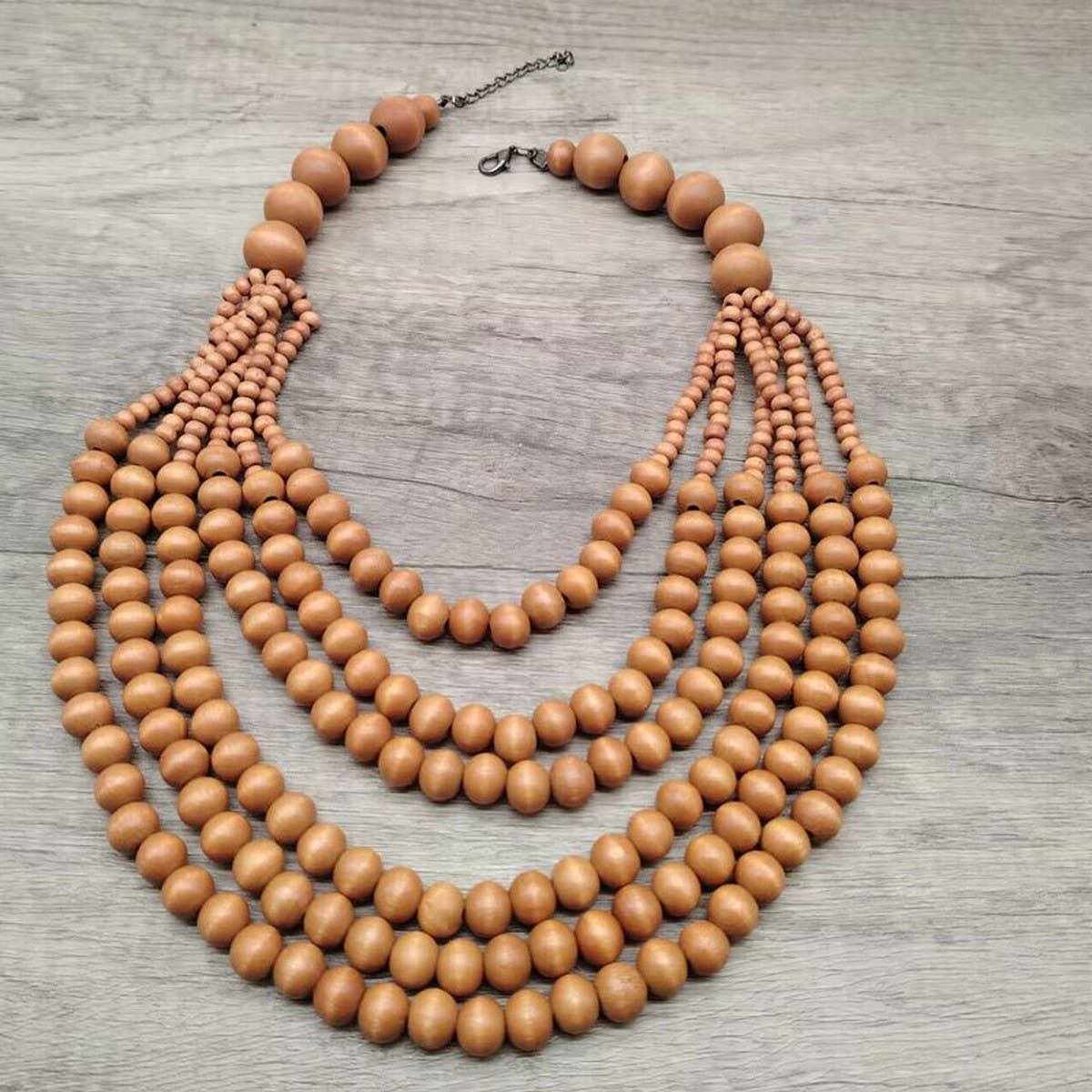 MULTI LAYER WOODEN BEAD TASSEL SWEATER CHAIN_CWMM4851