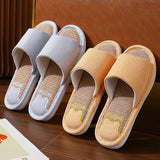CUTE CARTOON BEAR LINEN SLIPPERS_CWSHS0777