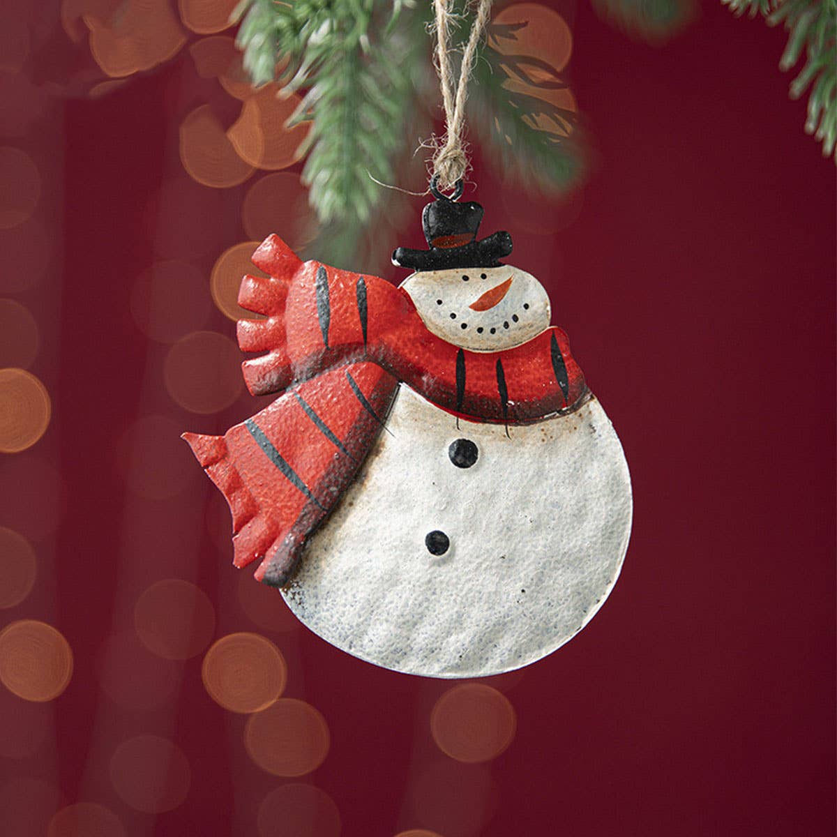 RUSTIC IRON ANGEL SANTA SNOWMAN TREE HANGING_CWMM9765