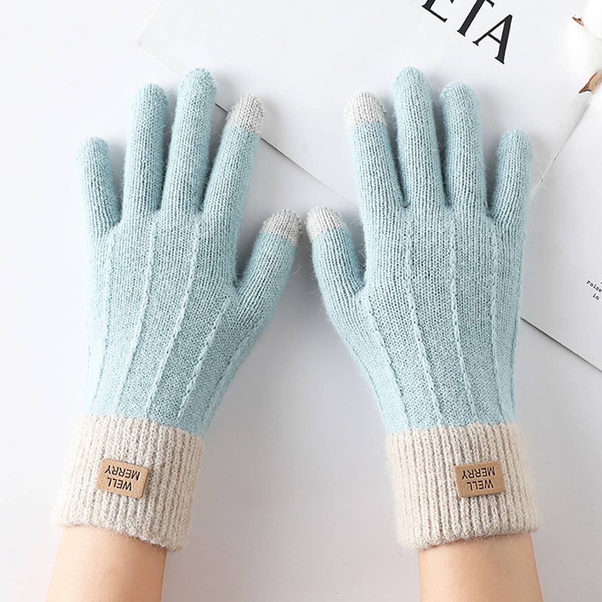 Women Warm And Cold Knitted Gloves_Cwag0030