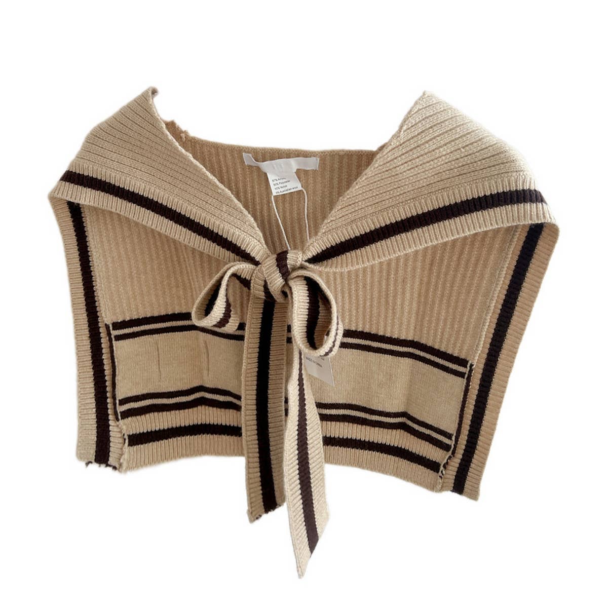 KNIT KNOT SHAWL STRIPED COLLAR WRAP FOR WOMEN_CWASC0848