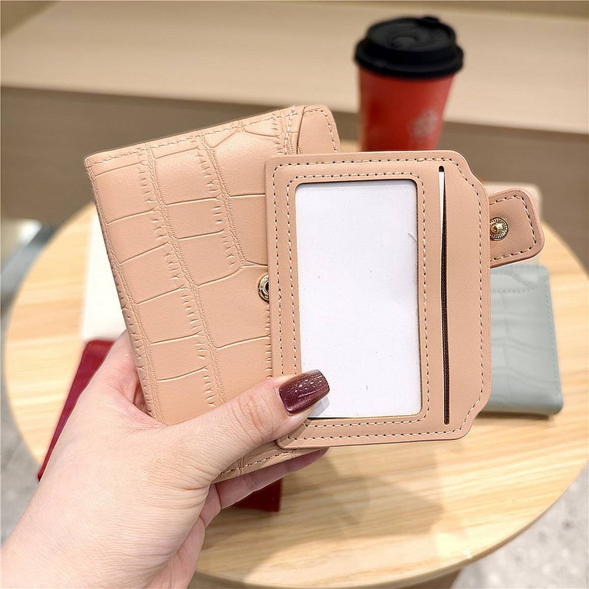 Stone Pattern Bifold Foldable Leather Wallet_Cwab06206