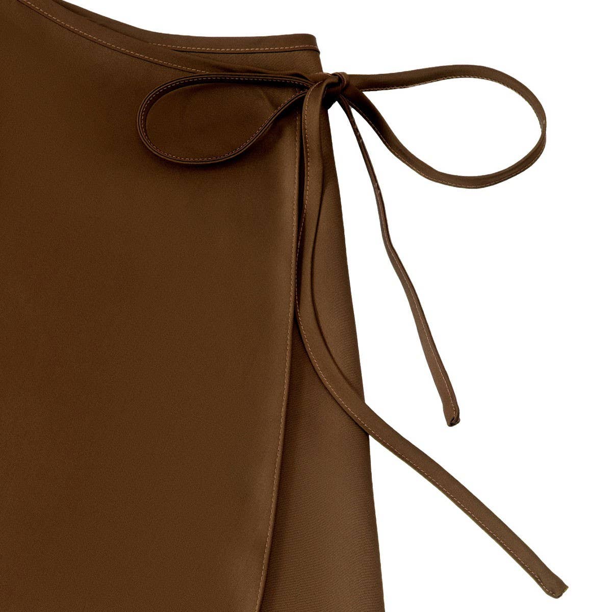 SATIN SKIRT HIGH WAIST TIE ONE PIECE A LINE SKIRT_CWBSS0386