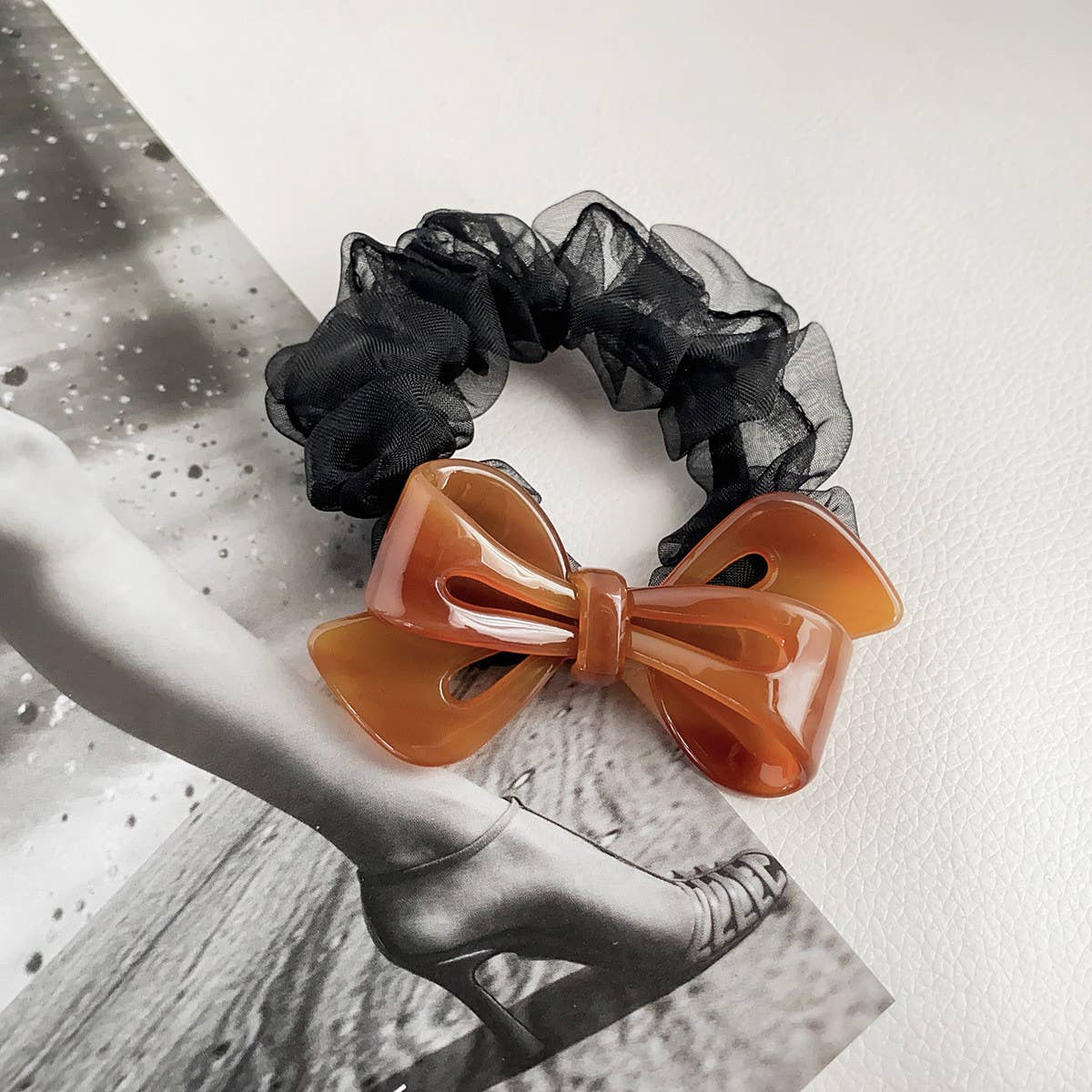 Women Gentle Lace Bow Hair Tie_Cwaha0806