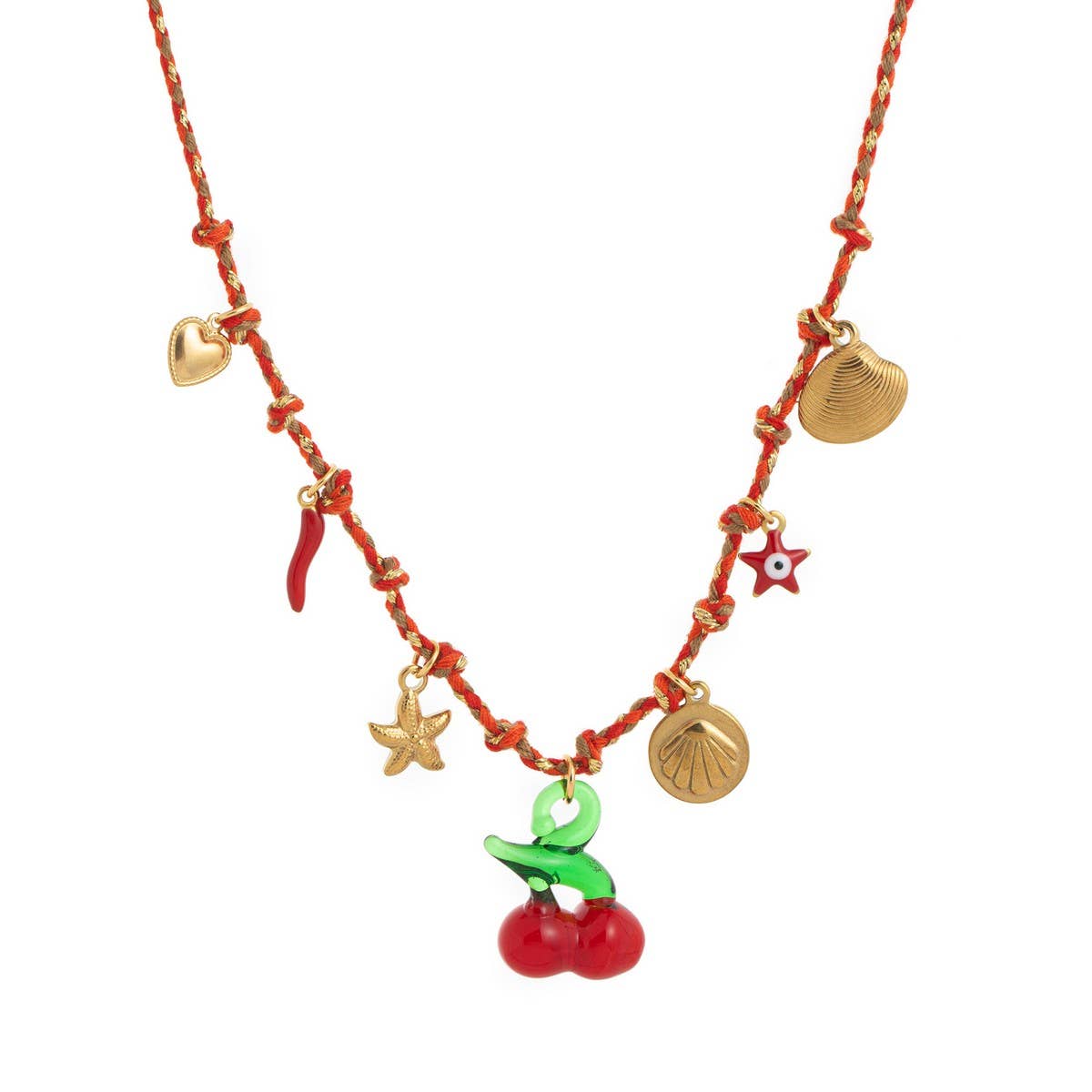 Unique Rope Chain Necklace Lotus Feather Elephant_Cwaje05663