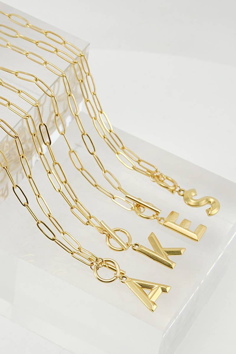 Initials Pendant Trendy Lariat Necklace_Cwaje237