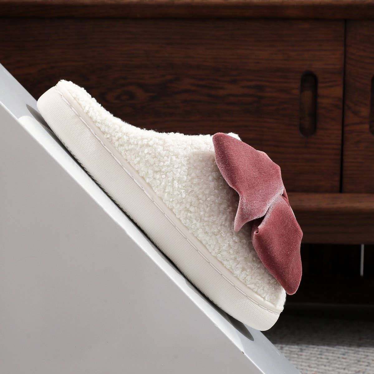 Winter Warm Bow Cotton Slippers For Women_Cwshf00227
