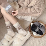 Womens Thick Wool Slouchy Retro Crew Socks_Cwms03286