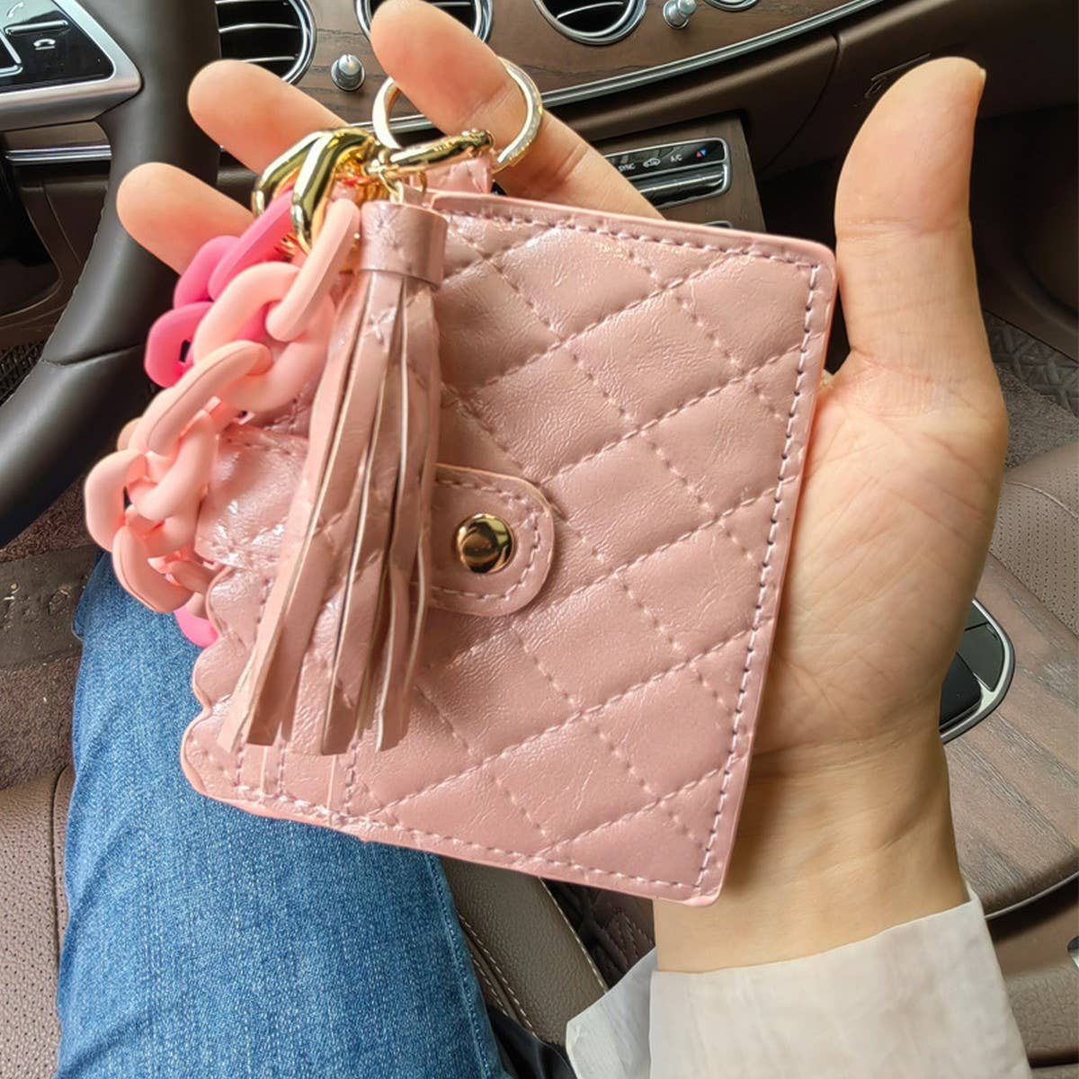 MACARON WALLET WITH ACRYLIC CLASP KEYCHAIN_CWAB4962