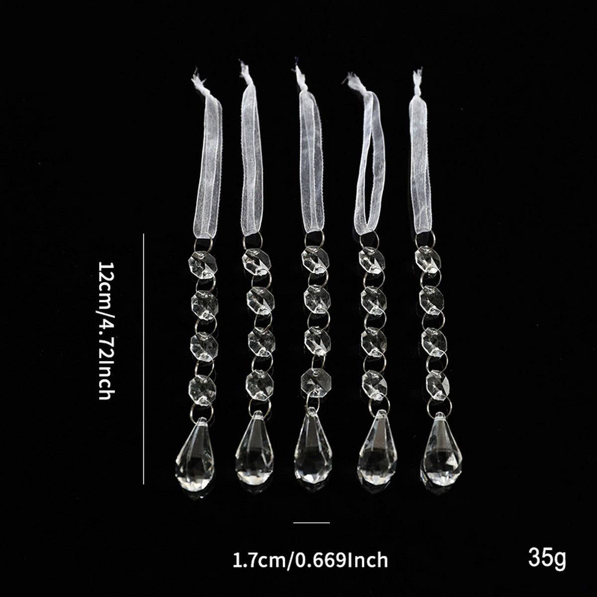 CLEAR ACRYLIC SNOWFLAKE CRYSTAL ICICLE SET DECOR_CWMM9682