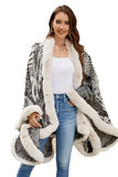 Cwocal0870_Peacock Flower Knitted Cape Thickened Shawl