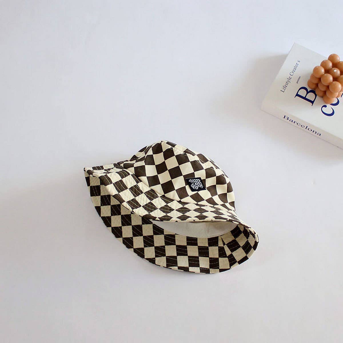 STYLISH CHILDRENS TRAVEL CHECKERBOARD BUCKET HAT_CWAH2857