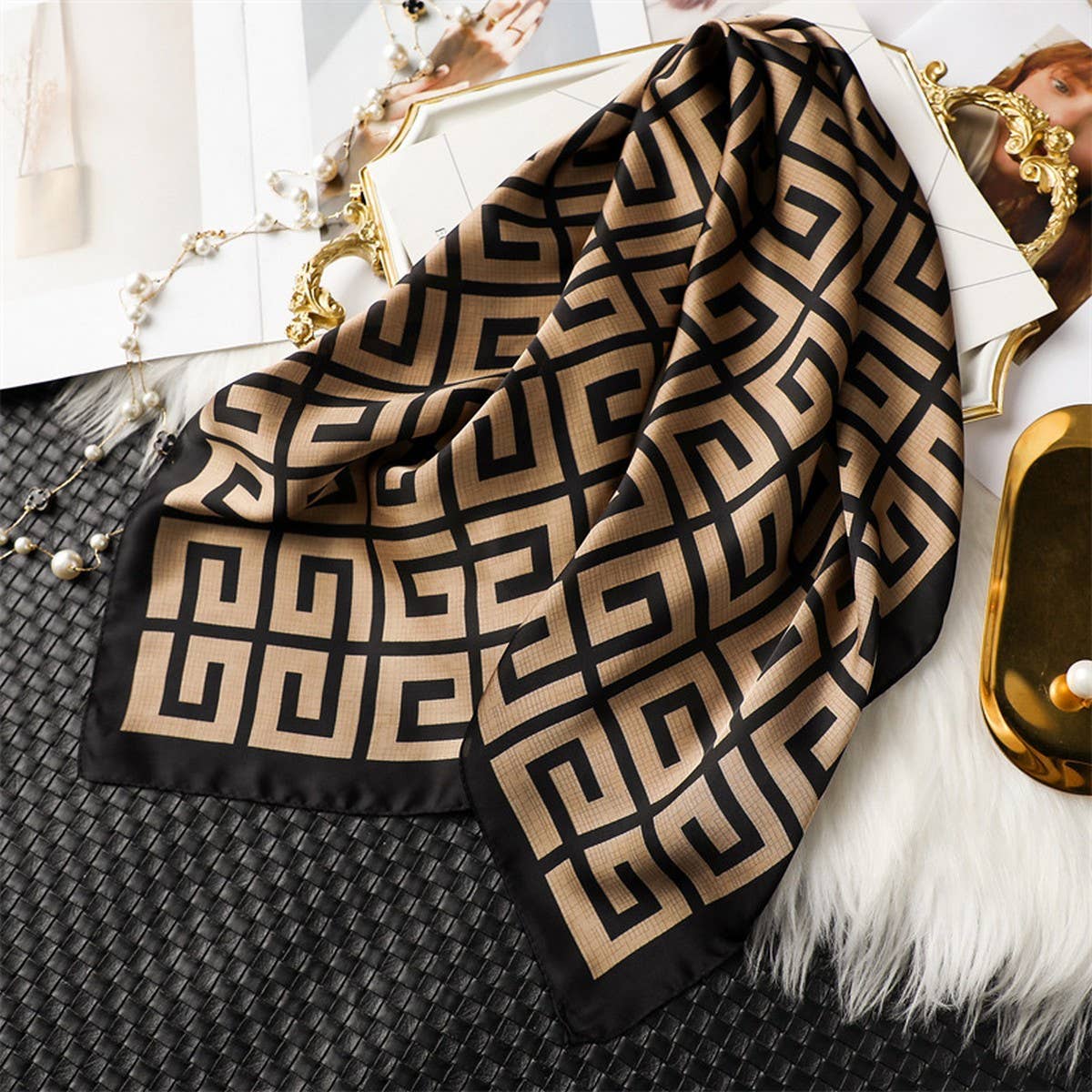 LUXURY SMALL SILK SCARF VERSATILE SHAWL_CWASC1433