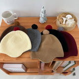 FASHIONABLE COLORFUL BALL CHILDRENS KNITTED HAT_CWAH2925