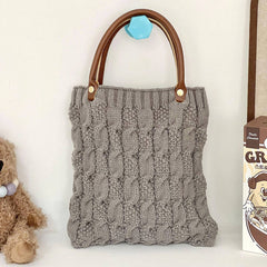 Woven Texture Knit Handbag For Women_Cuab00361